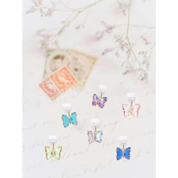 Butterfly Dust Plug Charm Compatible with Kindle Paperwhite 2021 Released,Type C/USB C Dust Plug,Set of 6