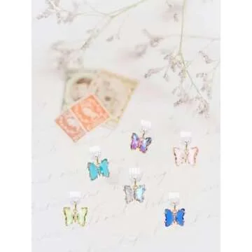 Butterfly Dust Plug Charm Compatible with Kindle Paperwhite 2021 Released,Type C/USB C Dust Plug,Set of 6