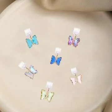 Butterfly Dust Plug Charm Compatible with Kindle Paperwhite 2021 Released,Type C/USB C Dust Plug,Set of 6