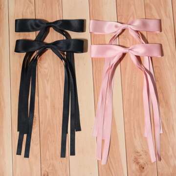 4pcs Attractive Bowknot Hair Clips for Girls and Women