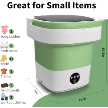 16L Mini Portable Washing Machine with Spin Basket - Ideal for Home, Travel, and Camping