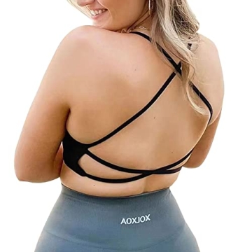 Aoxjox Women's Low Impact Workout Sports Bra for Comfort