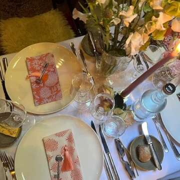 REYNOSOHOMEDECOR Cotton Cloth Napkins Set of 10 Hand Block Printed Napkin Size 16 x 16 Kitchen Dinin...