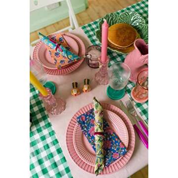 REYNOSOHOMEDECOR Cotton Cloth Napkins Set of 10 Hand Block Printed Napkin Size 16 x 16 Kitchen Dining Room Table (Multicolor)