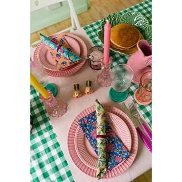 REYNOSOHOMEDECOR Cotton Cloth Napkins Set of 10 Hand Block Printed Napkin Size 16 x 16 Kitchen Dining Room Table (Multicolor)