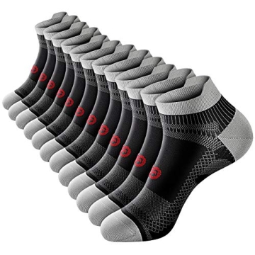 Compression Running Socks (6 Pairs) for Men & Women - Arch Support, Low Cut
