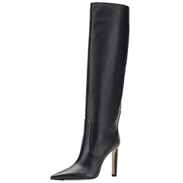 Arqa Women's Stiletto High Heel Knee High Boots - Chic Pointy Toe Casual Dress Shoes in Black