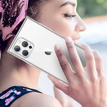 VePret Clear Square iPhone 13 Pro Case for Women
