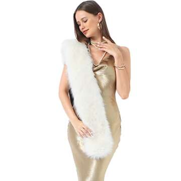 LA CARRIE Women's Faux Fur Collar Winter Scarf Wrap