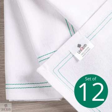 UniQloth Set of 12 Cloth Dinner Napkins Cotton - Soft Durable Washable Reusable Table Dinner Napkins...