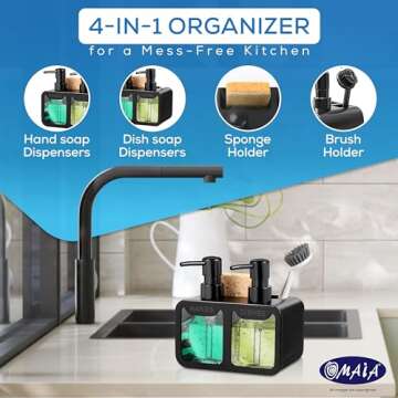 OMAIA Dish Soap Dispenser Set - Stylish & Functional Kitchen Aid