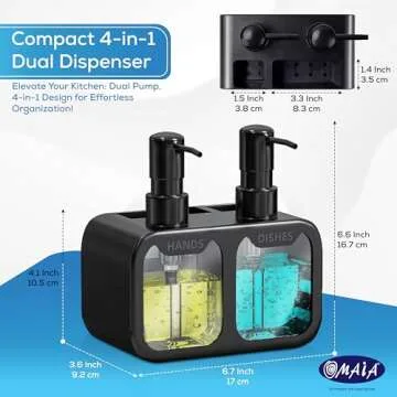 OMAIA Dish Soap Dispenser Set - Stylish & Functional Kitchen Aid
