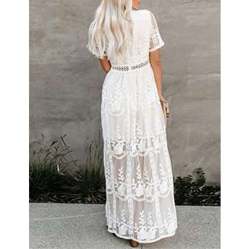 Ecosunny Lace Maxi Dress for Bridesmaids & Parties