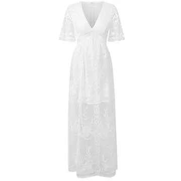 Ecosunny Lace Maxi Dress for Bridesmaids & Parties