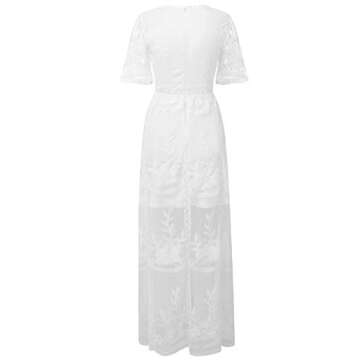 Ecosunny Lace Maxi Dress for Bridesmaids & Parties