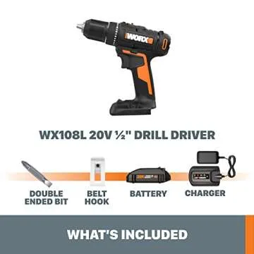 Worx WX108L 20V 1/2" Cordless Drill Driver Power Share - (Batteries & Charger Included)