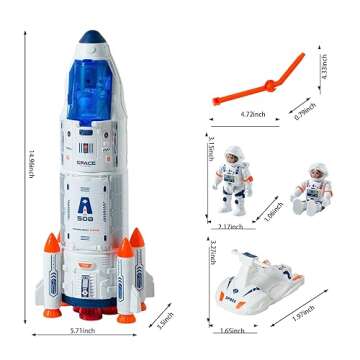 Wbzle Space Shuttle Rocket Toys - Rocket Ship Toys Lights Up with Light and Blast Off Sound Effects ...