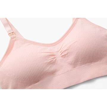 Suekaphin 2PACK Nursing Maternity Bra for Pregnancy Women Breastfeeding Comfortable Sleeping with Extenders,Rib a,Medium