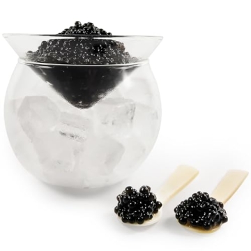 ThougrLyh Caviar Server Set Elegant Glass Dish