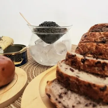 ThougrLyh Caviar Server Set Elegant Glass Dish