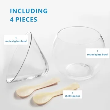 ThougrLyh Caviar Server Set Elegant Glass Dish