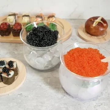 ThougrLyh Caviar Server Set Elegant Glass Dish