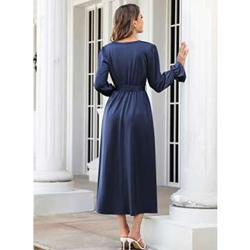 I2CRAZY Satin Maxi Dresses for Women Wedding Guest