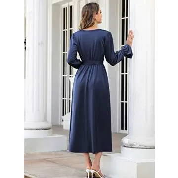 I2CRAZY Satin Maxi Dresses for Women Wedding Guest