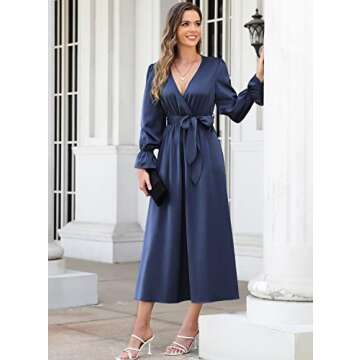 I2CRAZY Satin Maxi Dresses for Women Wedding Guest