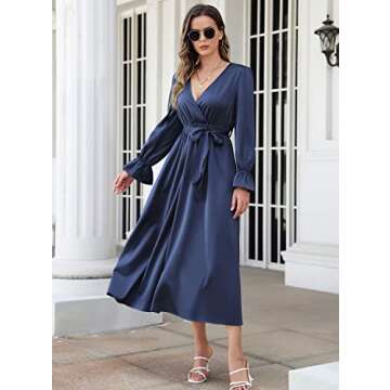 I2CRAZY Satin Maxi Dresses for Women Wedding Guest