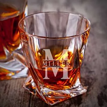 Personalized Twist Whiskey Glasses Set for Whiskey Lovers