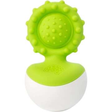 Dimpl Wobbl Green Teether by Fat Brain Toys