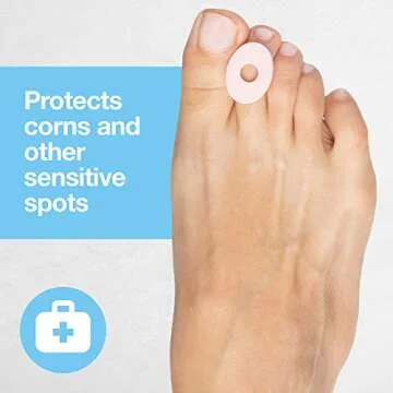 ZenToes Corn Cushions for Toes and Feet, Protect Sore Spots with Foam Padding, Reduce Pain, Pressure and Friction from Shoes, Long Lasting Water-Resistant Self-Stick Adhesive Pads (72 Count)