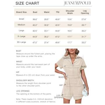 Jeanewpole1 Women's Summer Corduroy Rompers Short Sleeve Zip Up Cute Short Jumpsuits with Pockets