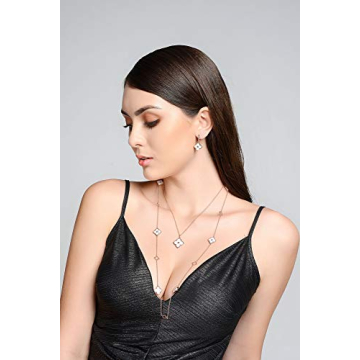 Lavari Jewelers Floral Pendant Necklace Sterling Silver Rose Gold