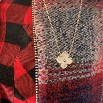 Lavari Jewelers Floral Pendant Necklace Sterling Silver Rose Gold