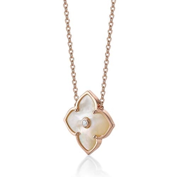 Lavari Jewelers Floral Pendant Necklace Sterling Silver Rose Gold