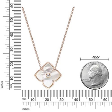 Lavari Jewelers Floral Pendant Necklace Sterling Silver Rose Gold