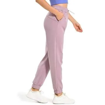 Colorfulkoala Women's High Waisted Ultra Soft Modal Joggers Running Sweatpants Casual Lounge Pants with Pockets (L, Elderberry)
