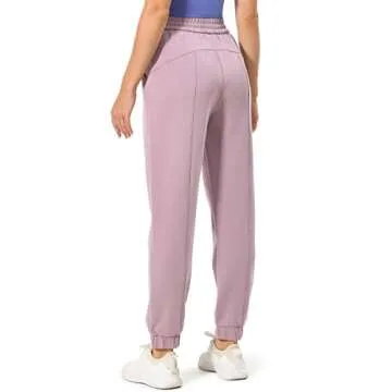 Colorfulkoala Women's High Waisted Ultra Soft Modal Joggers Running Sweatpants Casual Lounge Pants with Pockets (L, Elderberry)