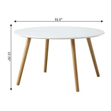 Convenience Concepts Oslo Round Glossy White Coffee Table