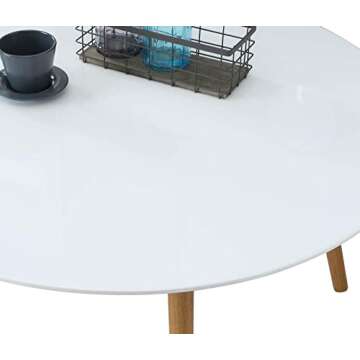 Convenience Concepts Oslo Round Glossy White Coffee Table