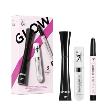 IT Cosmetics ($79 Value) Celebrate Effortless Glow Makeup 3-Piece Gift Set, Beauty Kit Featuring Ful...
