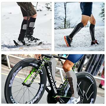 Merino Wool Ski Socks, Cold Weather Socks for Snowboarding, Snow, Winter, Thermal Knee high Warm Socks, Hunting, Outdoor Sports (3 Pairs (Black Grey Grey), Medium)