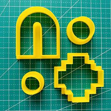 CHENRUI 4 Pcs Polymer Clay Cutter U-Shape Aztec Shape Cutter, Plastic Earring Cutter for Jewelry Making