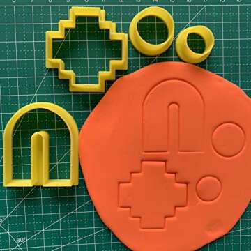 CHENRUI 4 Pcs Polymer Clay Cutter U-Shape Aztec Shape Cutter, Plastic Earring Cutter for Jewelry Making