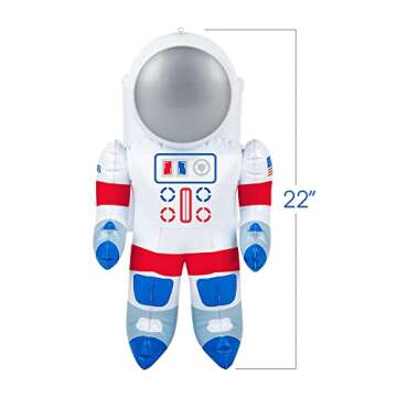 ArtCreativity Astronaut Inflates, Set of 2, Inflatable Astronaut Toys with Hanging Tag, Decorations for Outer Space Themed Parties, 22 Inch Long Party Inflates, Fun Pretend Play Accessories