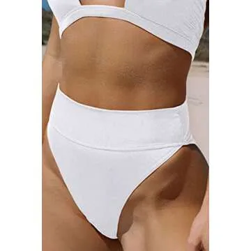 Stylish QINSEN Women's Wrap Halter Bikini Set White