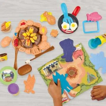 Play-Doh Bluey Goes Camping Playset with Campfire Themed Tools, Kids Arts and Crafts Toys for Girls and Boys 3 Years & Up