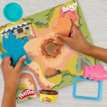 Play-Doh Bluey Goes Camping Playset with Campfire Themed Tools, Kids Arts and Crafts Toys for Girls and Boys 3 Years & Up